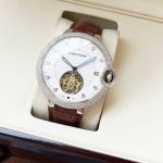 Ballon Bleu de Cartier 44*12mm 316L Steel Automatic Movement White/Black Face Diamond Bezel Men Watch